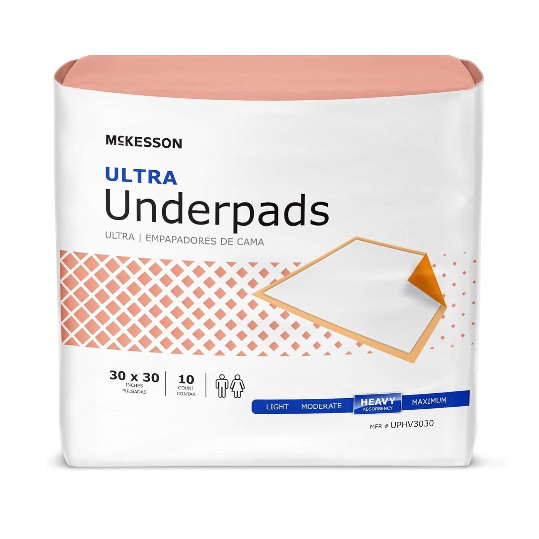 McKesson StayDry Ultra Underpads - Disposable Heavy Absorbency