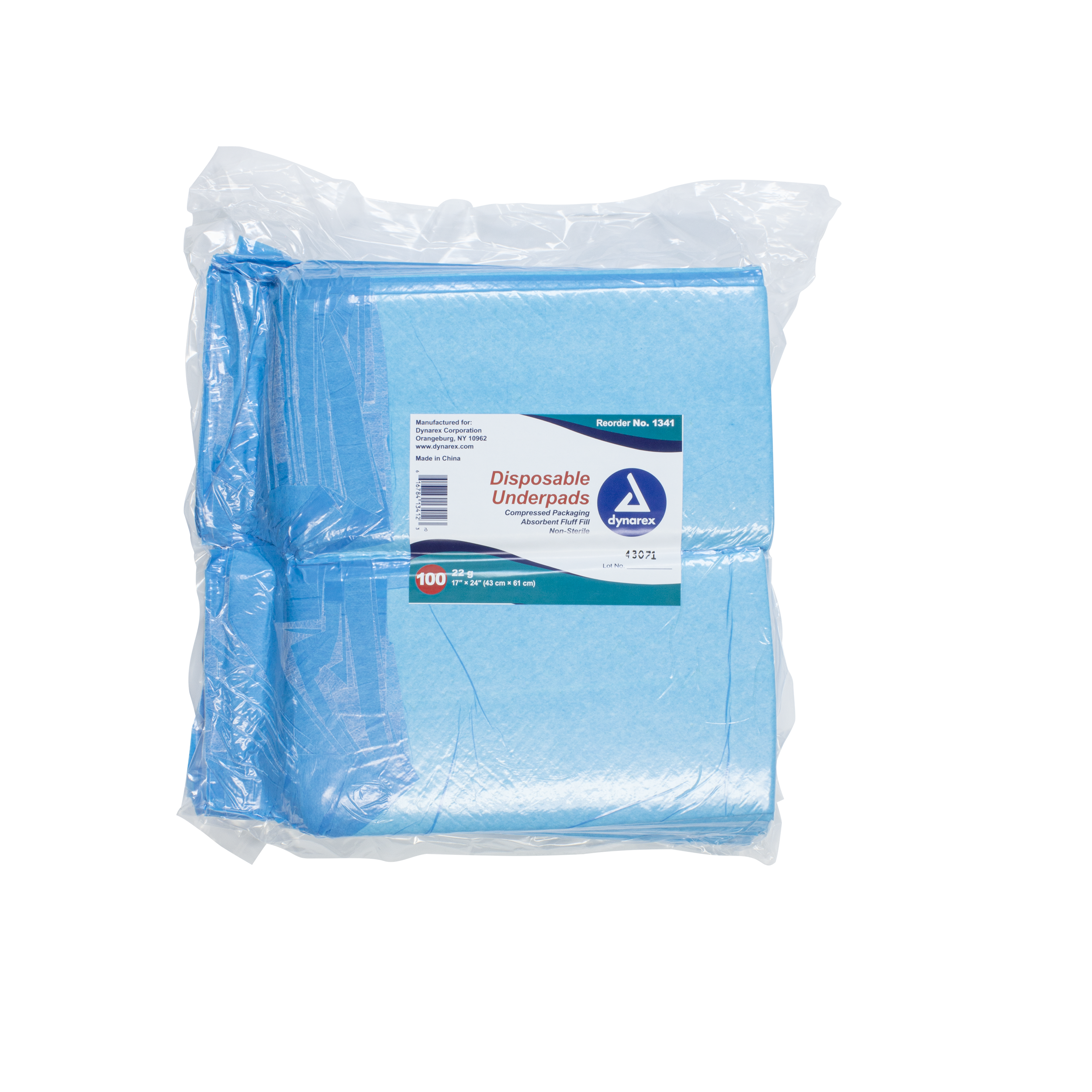 Dynarex Disposable 22G Underpads - High Absorbency - 17 x 24