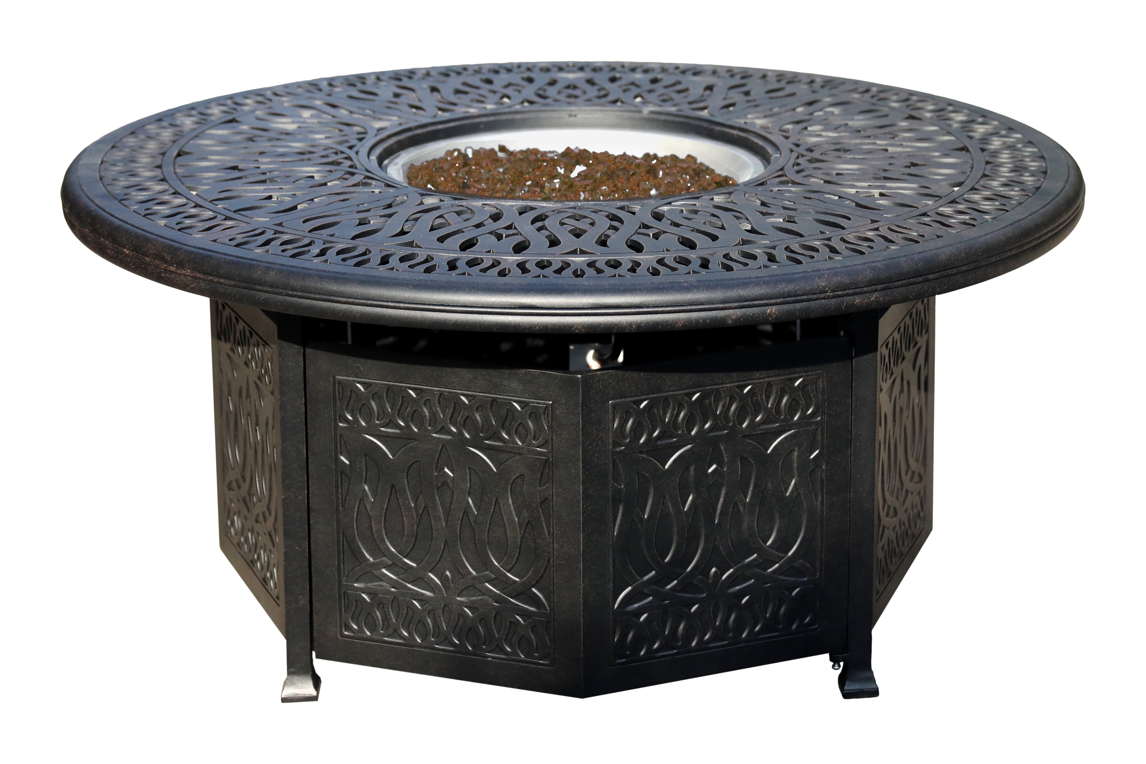 Comfort Care 52" Round Chat Fire Pit Table Weave with Burner Or Ice Bucket