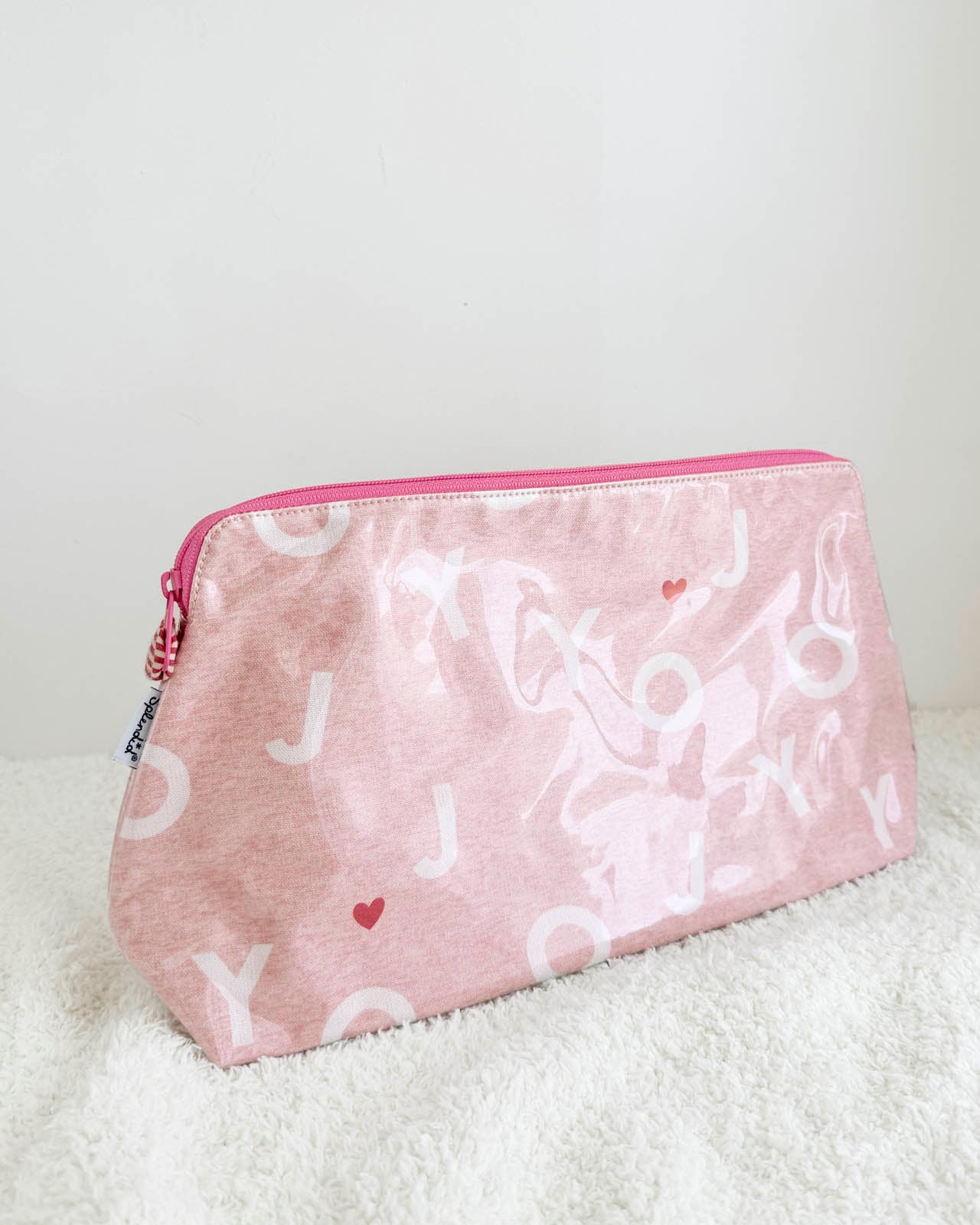 Large Pink Joy Makeup Bag